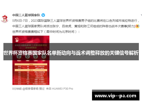 世界杯资格赛国家队名单新动向与战术调整释放的关键信号解析